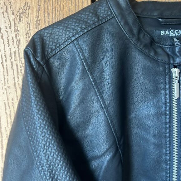 Baccini Black Faux Leather Jacket Size XL - Picture 7 of 11